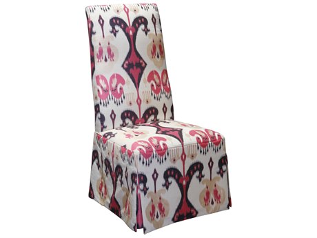 Lillian August Upholstery Royale Walnut Wood Pink Upholstered Side Dining Chair