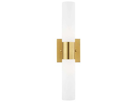 Livex Lighting Aero Satin Brass Glass Wall Sconce