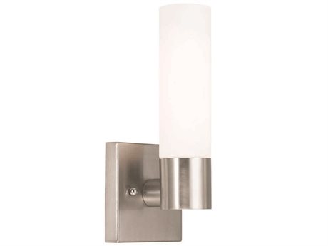 Livex Lighting Aero 1-Light Brushed Nickel Glass Wall Sconce