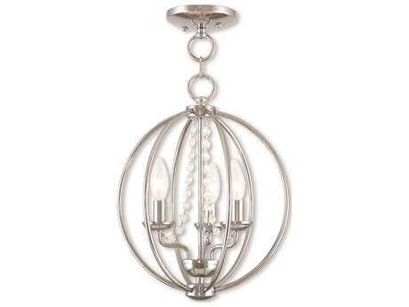 Livex Lighting Arabella 3-Light Polished Chrome Crystal Candelabra Round Chandelier