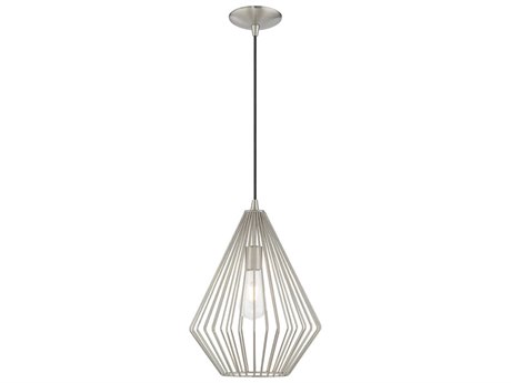 Livex Lighting Geometric 1-Light Brushed Nickel Mini Pendant