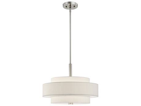 Livex Lighting Meridian 4-Light Brushed Nickel Cylinder Drum Pendant