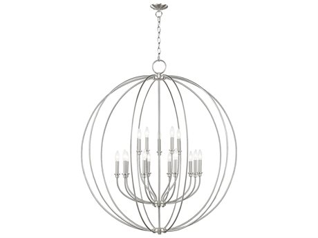 Livex Lighting Milania 15-Light Brushed Nickel Candelabra Round Chandelier
