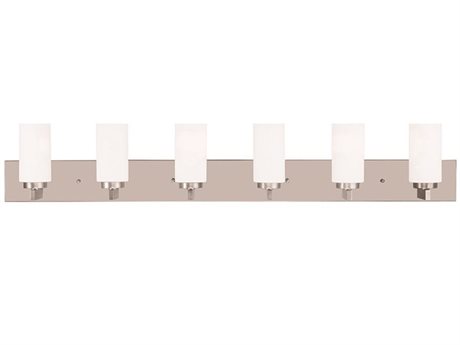 Livex Lighting West Lake 6-Light Brushed Nickel Glass Vanity Light