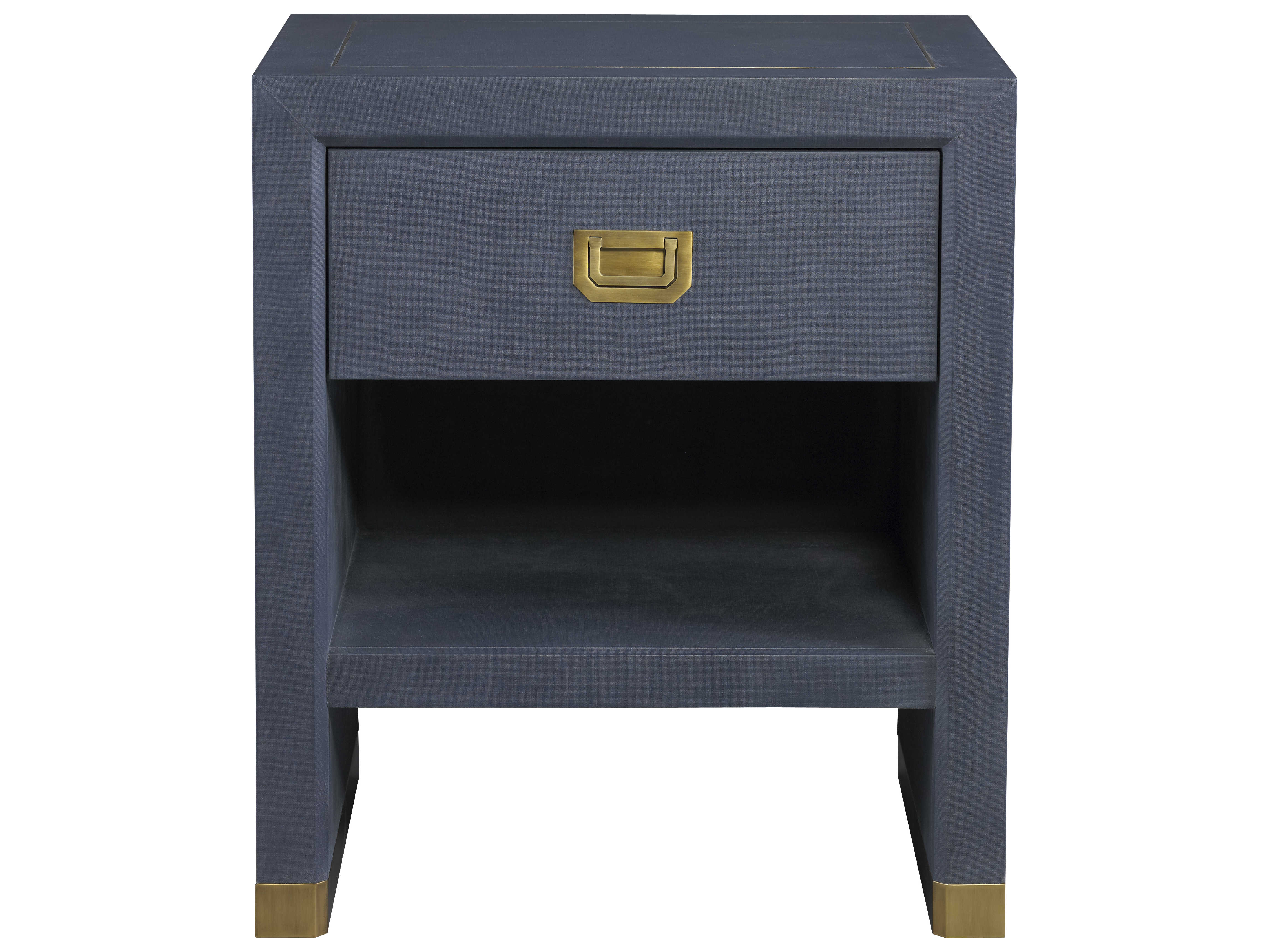 Lillian August Casegoods Navy Blue / Brass OneDrawer Nightstand