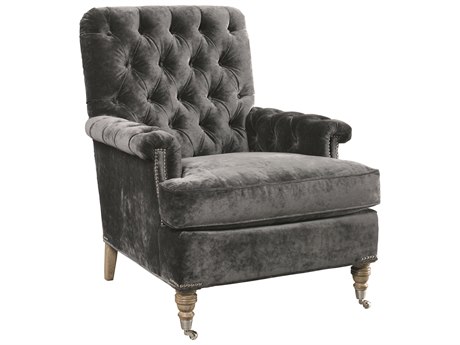 Lillian August Upholstery Blazer Rolling Fabric Tufted Accent Chair