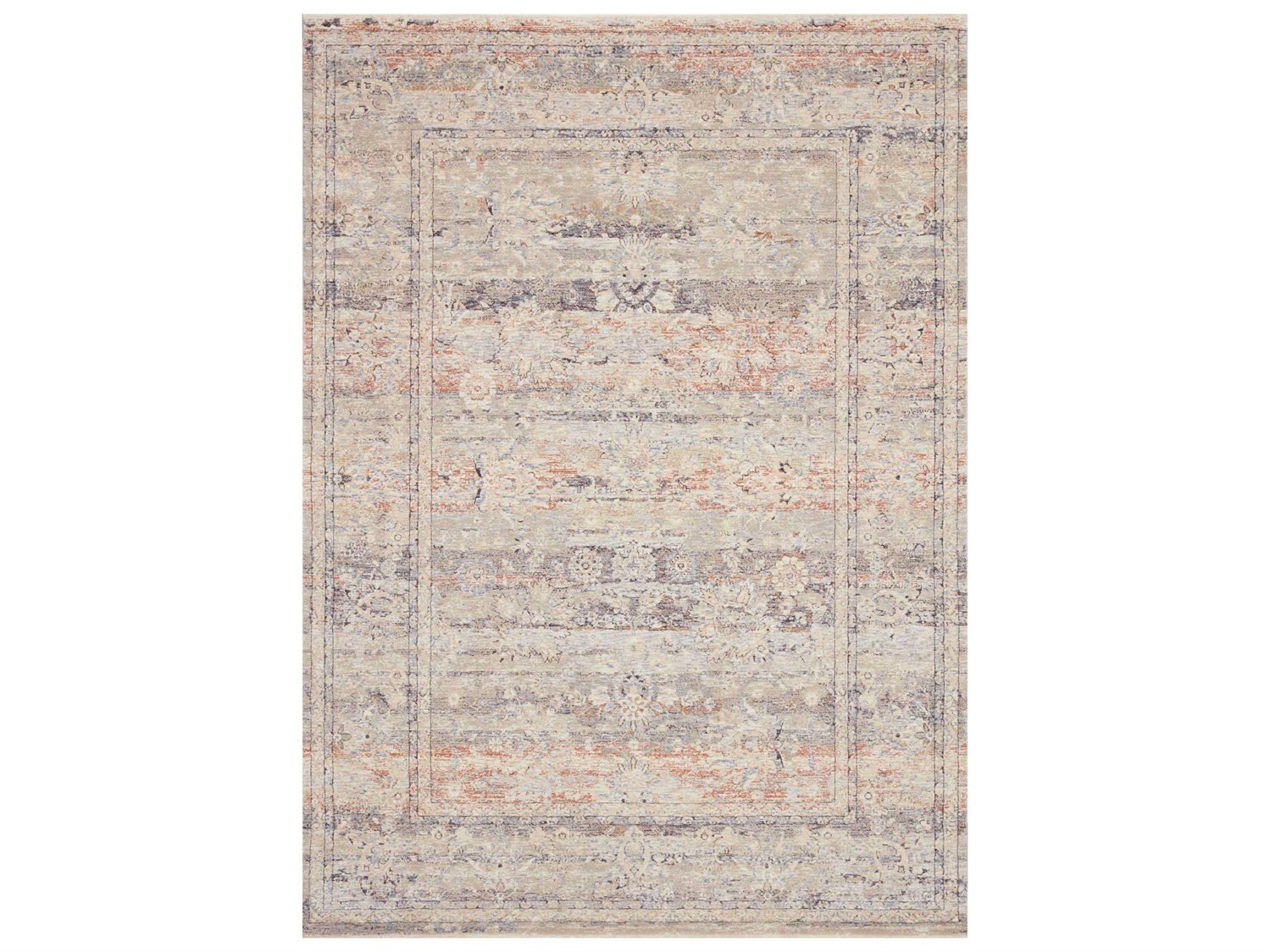 Loloi Rust Rug Loloi Rugs Faye Denim / Rust Rectangular Area Rug | LLFAYEFAY09DERU