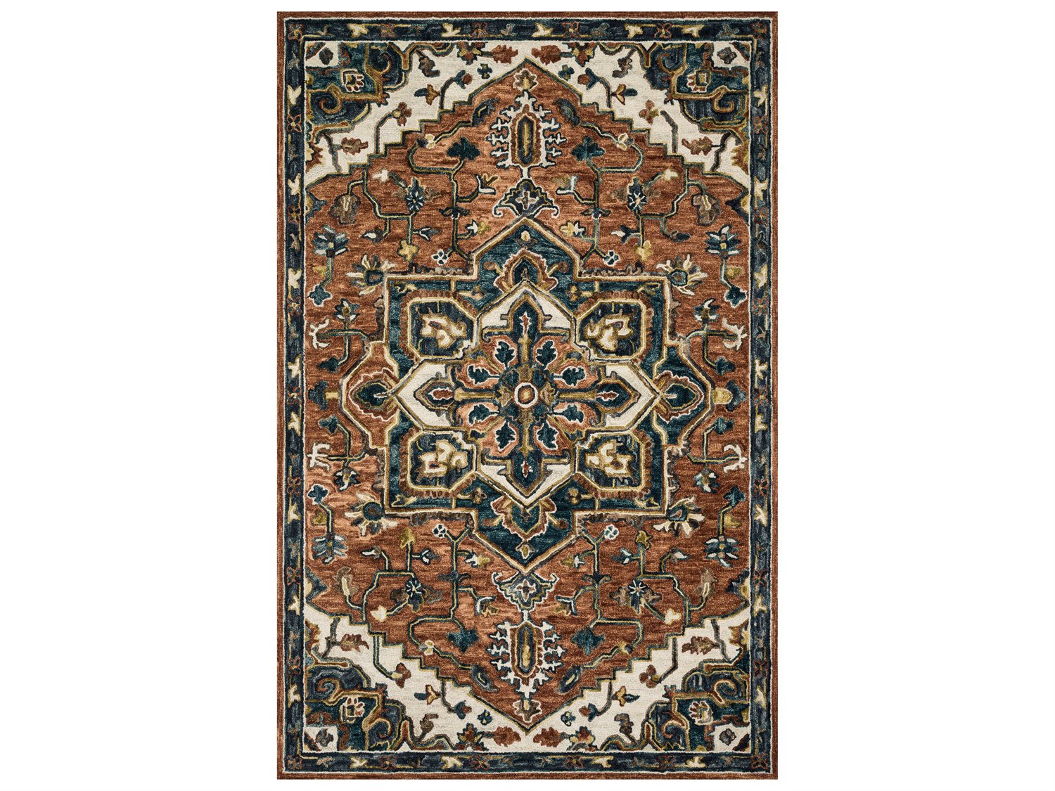 Loloi Rugs Victoria Rust / Ivory Rectangular Area Rug LLVITRVK15RUIV