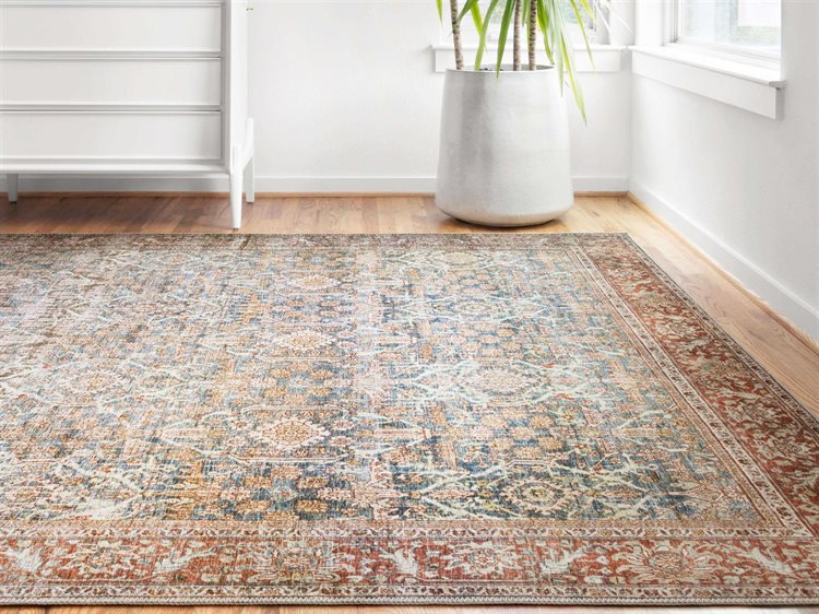 Loloi II Rugs Layla Ocean / Rust Rectangular Area Rug LLLLAYLLAY04OCRUREC