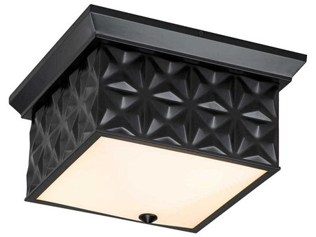 Lucas McKearn Alpha 4-Light Matte Black Glass Geometric Flush Mount