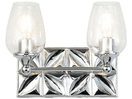 Lucas McKearn Epsilon 2-Light Polished Chrome Glass Vanity Light