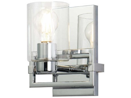 Lucas McKearn Estes 1-Light Polished Chrome Glass Wall Sconce