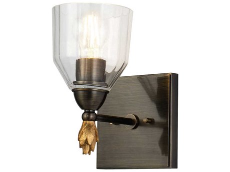 Lucas McKearn Felice 1-Light Dark Bronze Glass Wall Sconce
