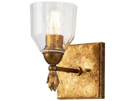 Lucas McKearn Felice 1-Light Gold Glass Wall Sconce