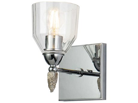 Lucas McKearn Felice 1-Light Polished Chrome Glass Wall Sconce