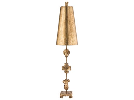 Lucas McKearn Fragment Gold Leaf Umber Glaze Black Buffet Lamp