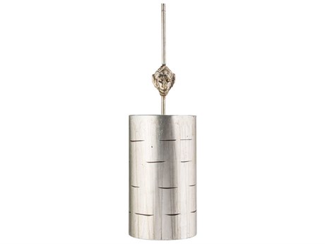 Lucas McKearn Fragment 1-Light Silver Leaf Glaze Cylinder Mini Pendant
