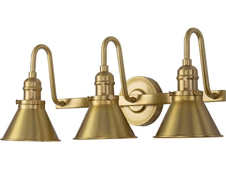 Lucas McKearn Provence 3-Light Aged Brass Vanity Light