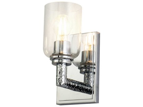 Lucas McKearn Rampart 1-Light Polished Chrome Glass Wall Sconce