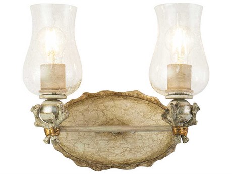 Lucas McKearn Trellis 2-Light Bone Brown Glass Vanity Light