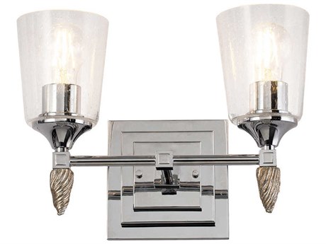 Lucas McKearn Vetiver 2-Light Polished Chrome Glass Vanity Light