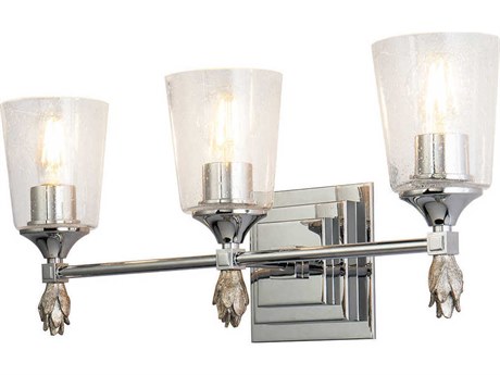 Lucas McKearn Vetiver 3-Light Polished Chrome Glass Vanity Light