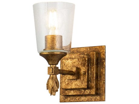 Lucas McKearn Vetiver 1-Light Gold Leaf Glass Wall Sconce