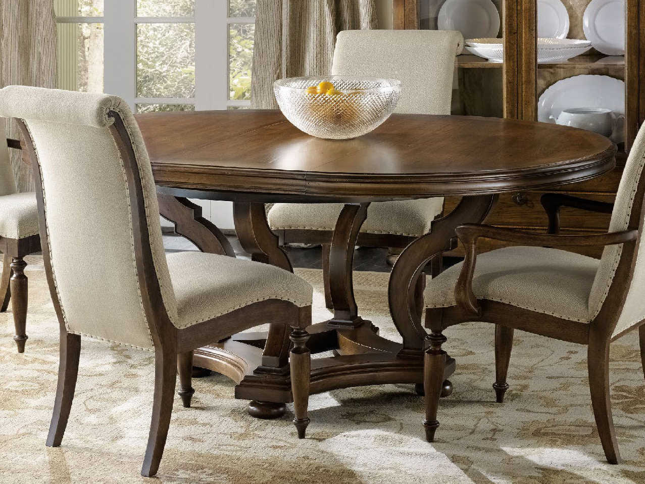 Luxe Designs 54 Wide Round Dining, Round Wood Dining Room Tables