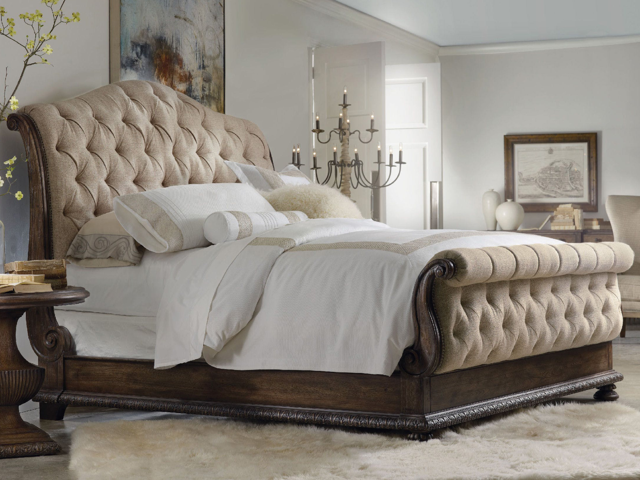 Luxe Designs Queen Sleigh Bed | LXD51718964450