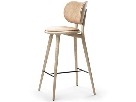 Mater Leather Natural Matt Lacquered Bar Stool