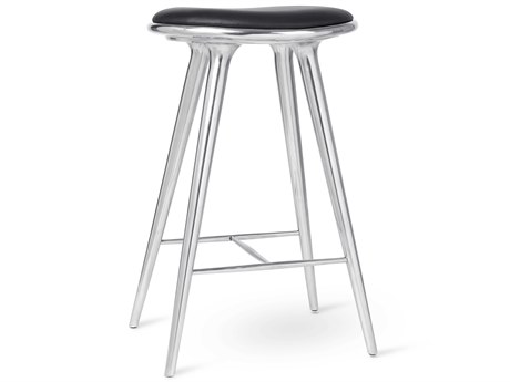 Mater Space Leather Aluminum Bar Stool
