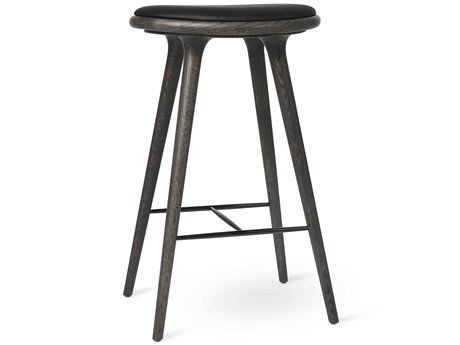 Mater Space Leather Sirka Grey Oak Bar Stool