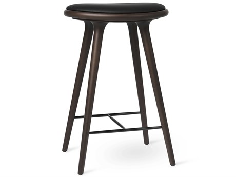 Mater Space Leather Dark Stain Beech Counter Stool
