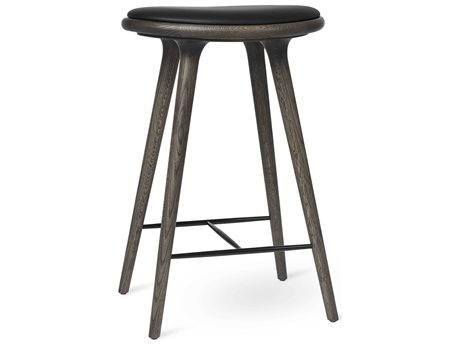 Mater Space Leather Oak Wood Sirka Grey Stain Counter Stool