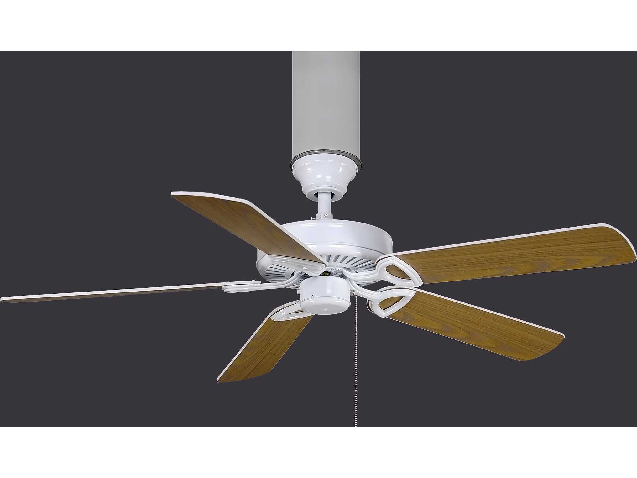 Matthews Fan Company America Gloss White Wood Tone 2 Light 52 Wide Indoor Ceiling Fan