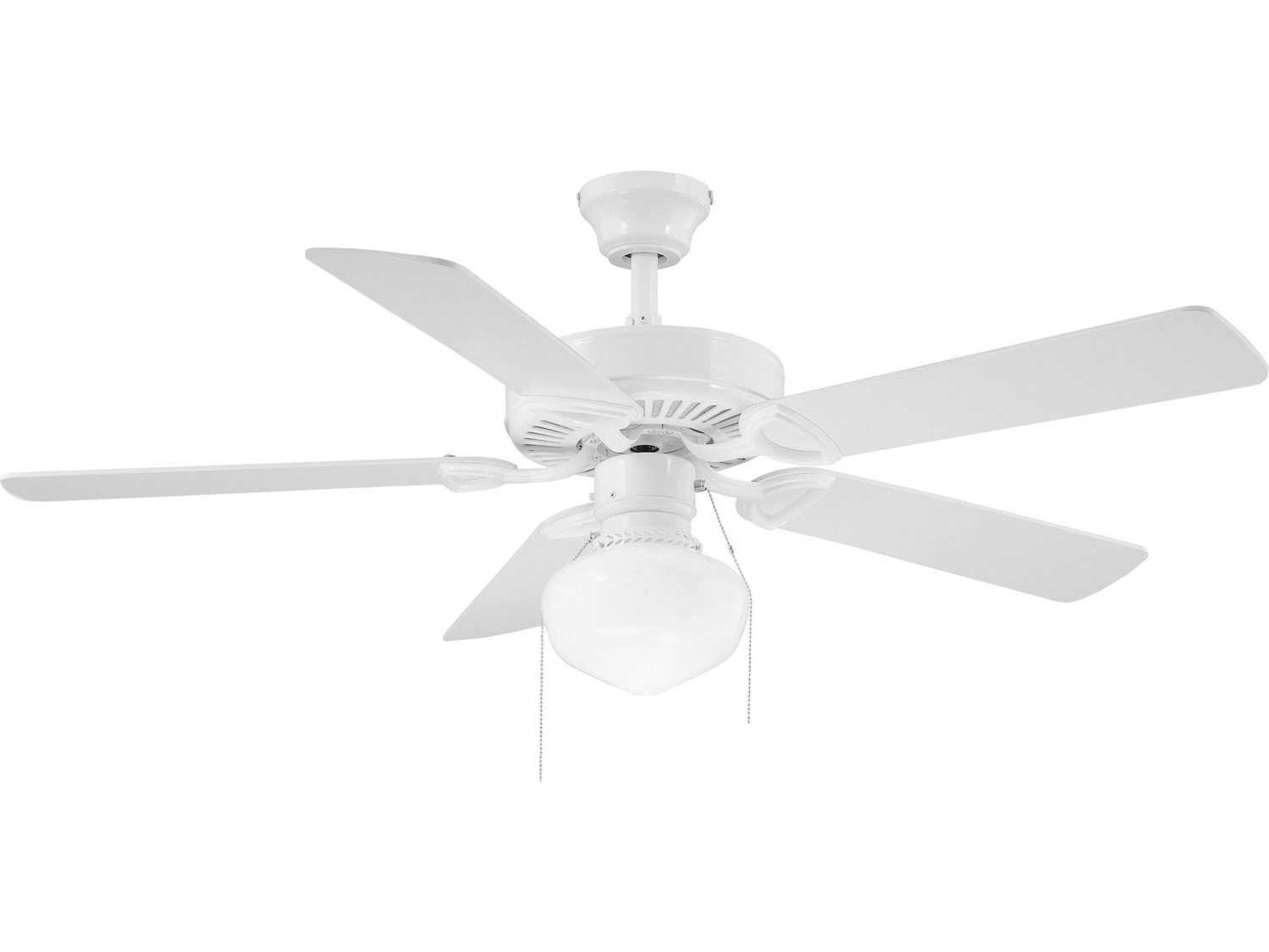 Matthews Fan Company America Gloss White Wood Tone 2 Light 52 Wide Indoor Ceiling Fan