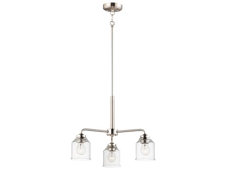 Maxim Lighting Acadia 3-Light Satin Nickel Glass Bell Chandelier