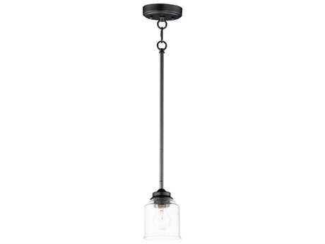 Maxim Lighting Acadia 1-Light Black Glass Bell Mini Pendant