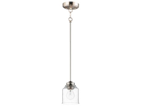 Maxim Lighting Acadia 1-Light Satin Nickel Glass Bell Mini Pendant
