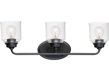 Maxim Lighting Acadia 3-Light Black Glass Vanity Light