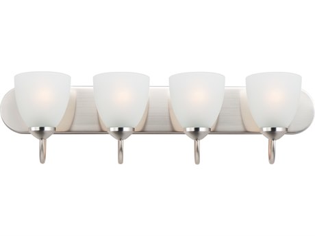 Maxim Lighting Axis 4-Light Satin Nickel Glass Vanity Light