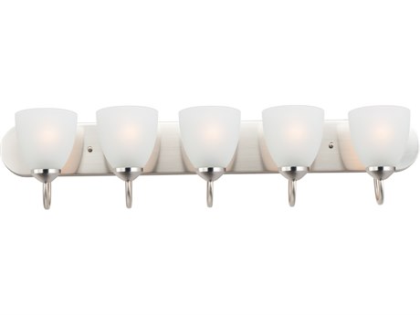 Maxim Lighting Axis 5-Light Satin Nickel Glass Vanity Light