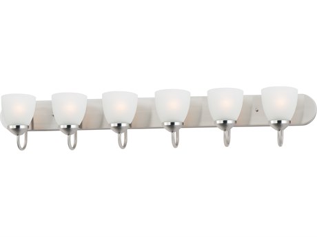 Maxim Lighting Axis 6-Light Satin Nickel Glass Vanity Light