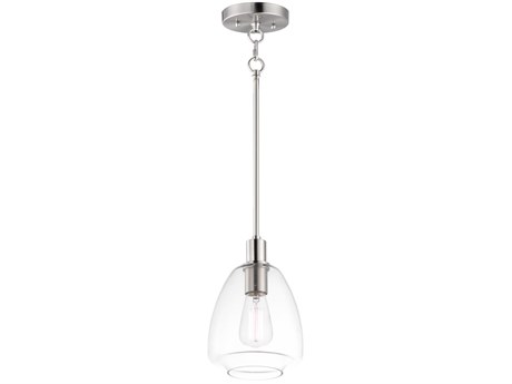 Maxim Lighting Babylon 1-Light Satin Nickel Glass Bell Mini Pendant