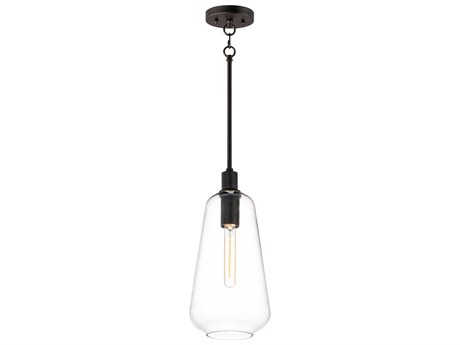 Maxim Lighting Babylon 1-Light Black Glass Bell Mini Pendant