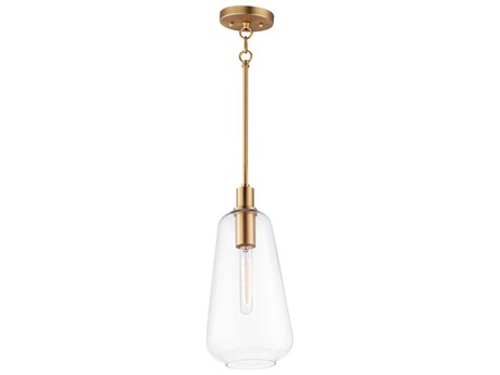 Maxim Lighting Babylon 1-Light Satin Brass Glass Bell Mini Pendant