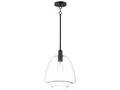 Maxim Lighting Babylon 1-Light Black Glass Bell Mini Pendant