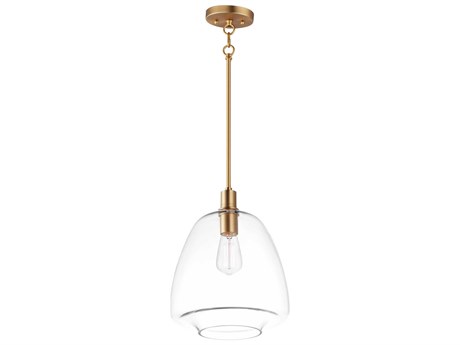 Maxim Lighting Babylon 1-Light Satin Brass Glass Bell Mini Pendant