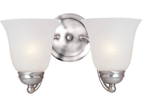 Maxim Lighting Basix 2-Light Satin Nickel Glass Vanity Light