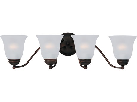 Maxim Lighting Basix 4-Light Oil Rubbed Bronze Glass Vanity Light